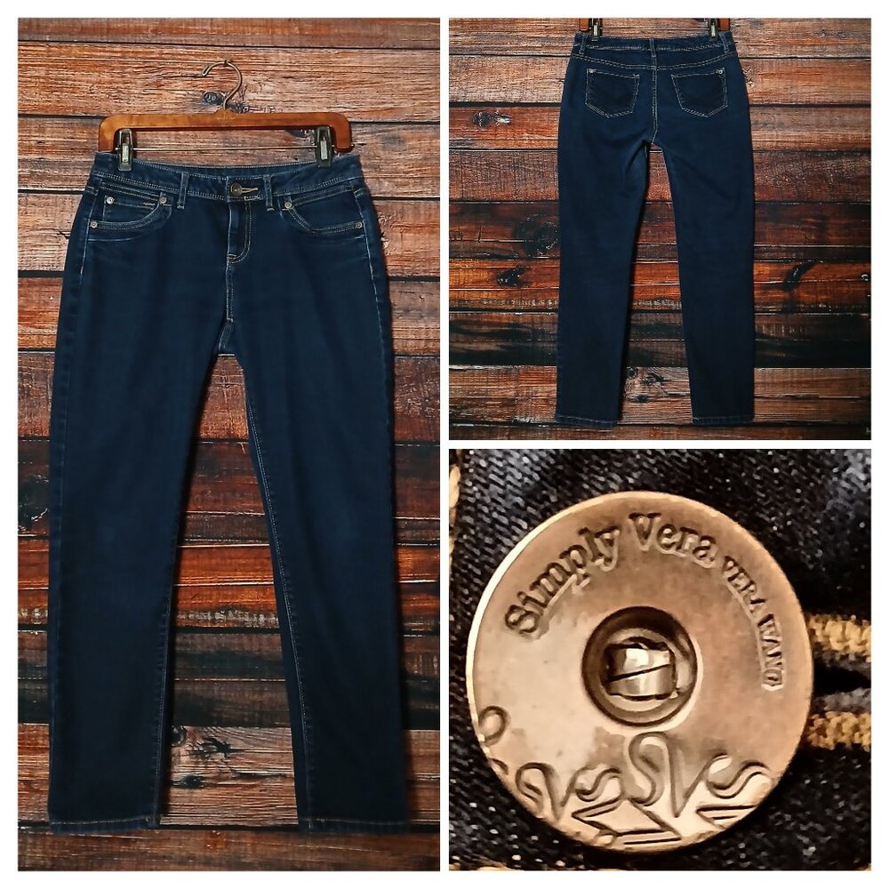 Simply Vera Wang Jeans 4 Slim Ankle Dark Wash Denim Stretch